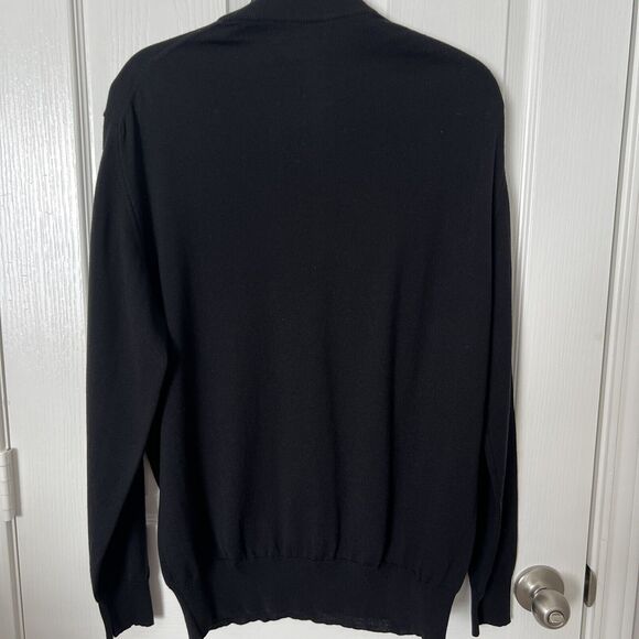 Lorenzo Uomo Merino Wool Sweater Mens XL Black Mock Neck Italian Pure New Wool - Picture 4 of 8